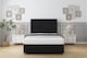 image 2 of Sloomy Vienna Black Plush Divan Bed Base 2 Drawers Foot-End With 26 Inch Strutted Headboard & 12 Inch Matching Footboard | Black | Black | Super King | 1