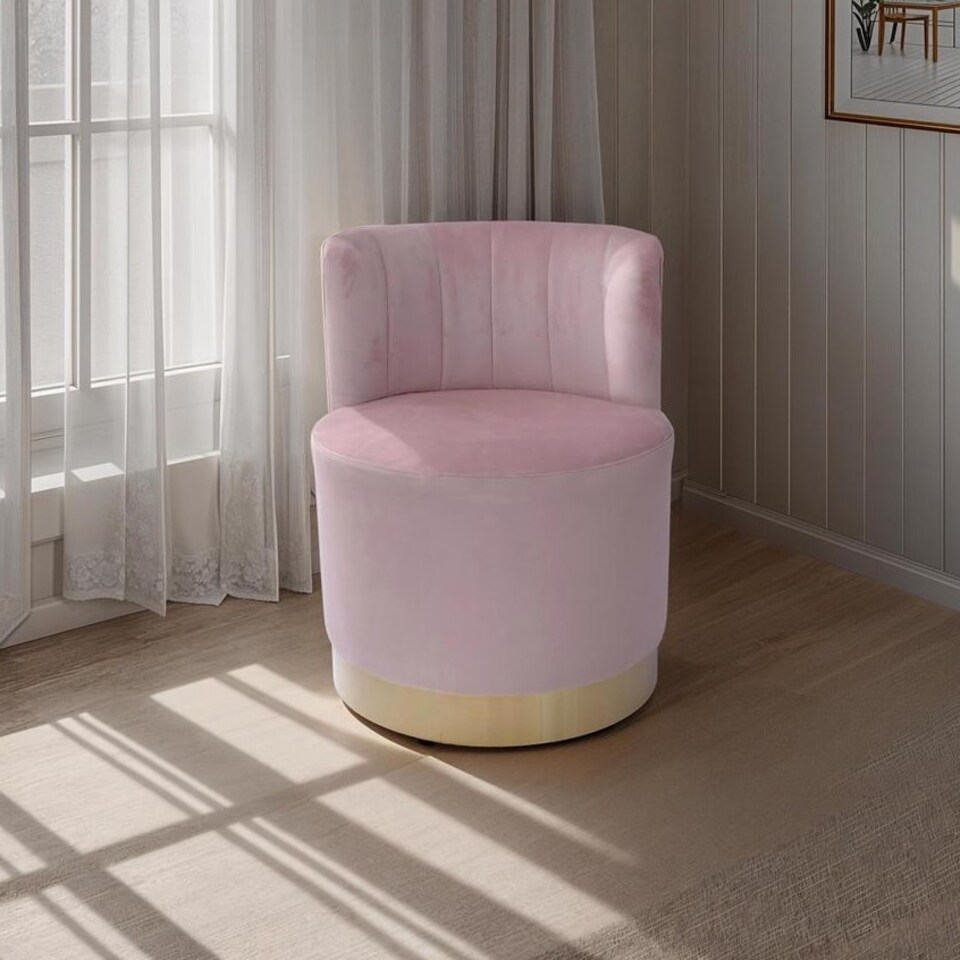 image 1 of Loretta Barrel Chair Dusty Pink Accent Chair Pink