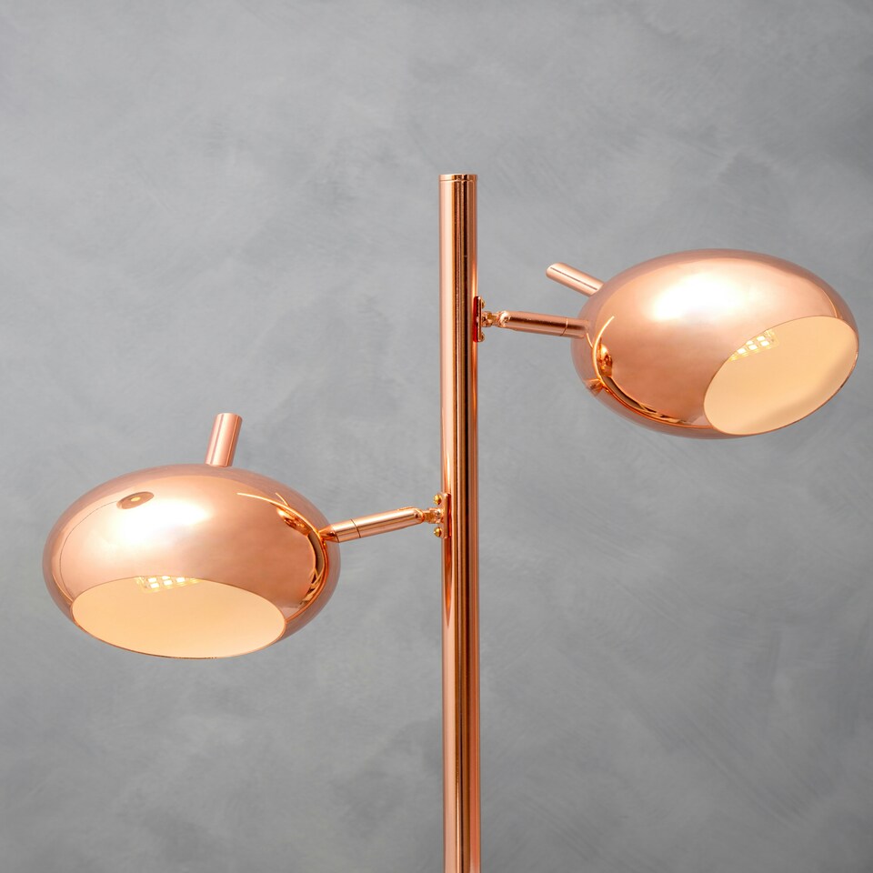image 1 of Interiors by Premier Copper Finish Table Lamp With Two Lights Gold