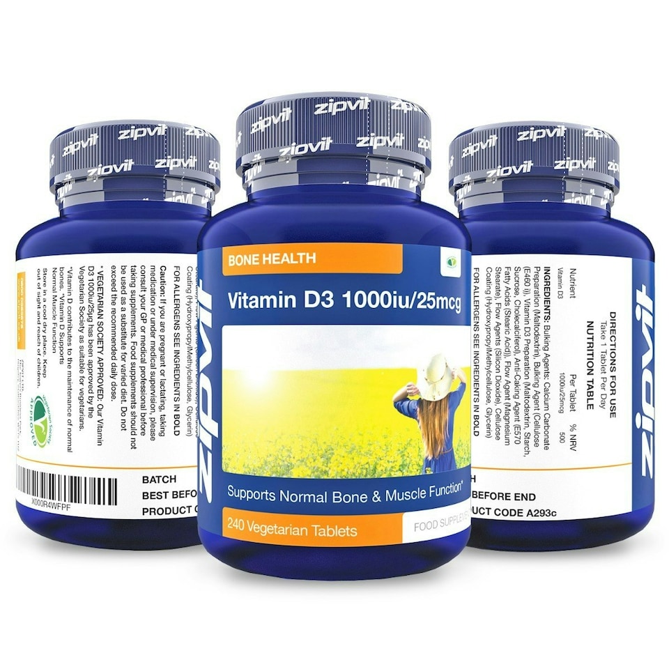 image 1 of Vitamin D 1000iu 240 Micro Tablets. High Absorption Cholecalciferol D3. Maintains Bone and Muscle Function. Supports The Immune System.