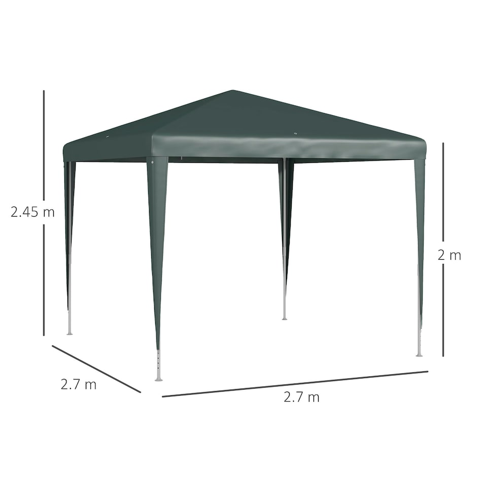 image 1 of Outsunny Garden Gazebo Marquee Party Tent Wedding Canopy Patio Green 2.7 x 2.7m