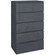 image 1 of HOMCOM Bedroom Chest of Drawers, High Gloss 5 Drawers Dresser, Grey