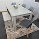 image 5 of Stone Grey Effect Dining Table with Bench and 4 Grey Plastic Chairs Dining Room Furniture Set | Grey | One Size | 6