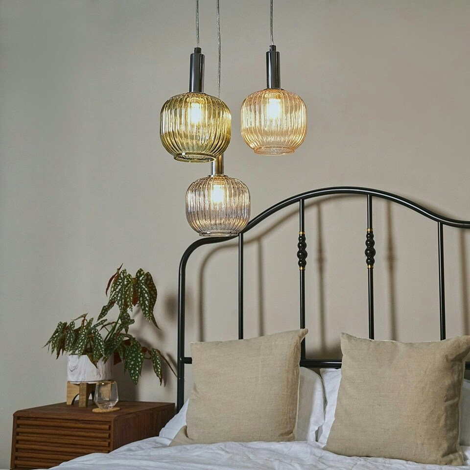 image 1 of ValueLights Stratton 3 Way Polished Chrome Ceiling Light Pendant