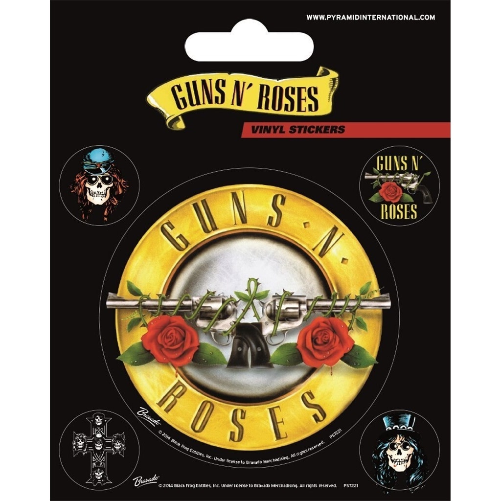 Guns N Roses Vinyl Bullet Logo Stickers (Pack of 5) Multi Multicoloured One Size 1
