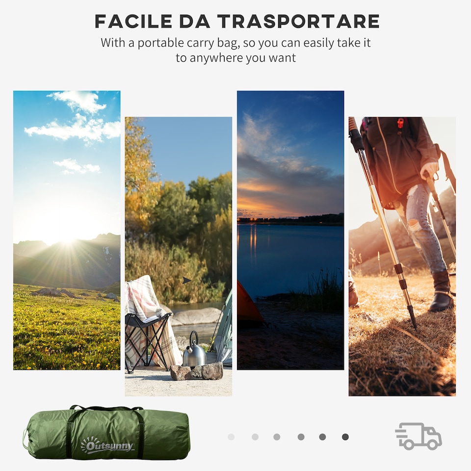 image 1 of Outsunny 4-6 Persons Camping Tent Dome Family Travel Group Hiking Room Fishing