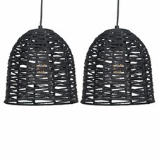 Set of 2 Kleo - Dark String Pendant Lightshade | Black | Medium | 2