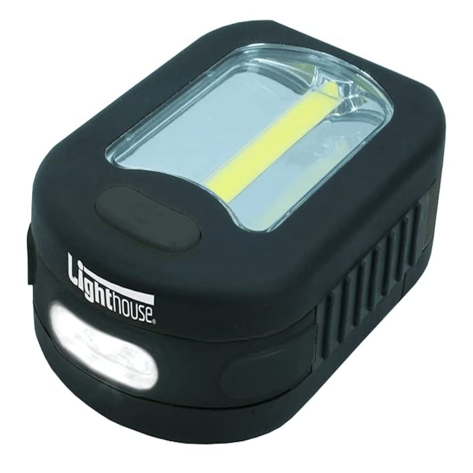 image 1 of Lighthouse Torches L/H200LAMP 3 Function LED Lamp With Magnet and Hook - 200Lm - 3xAAA Batteries Included, Black Or Yellow, 95 x 65 x 35mm