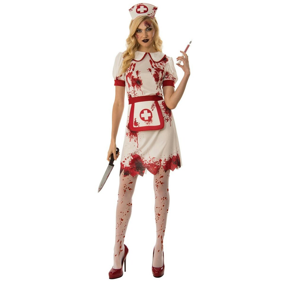 Bristol Novelty Womens/Ladies Bloody Nurse Costume - White/Red - L White | L