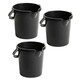 image 3 of 2 x Black 3 Gallon Strong Cement Mixing DIY 14L Bucket With Strong Metal Handle