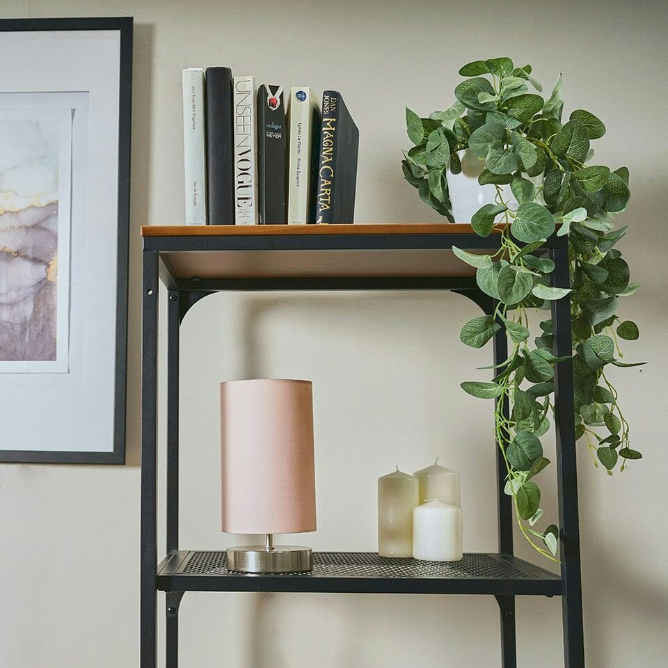 image 1 of ValueLights Francis Touch Table Lamp Pink Shade & Bulb
