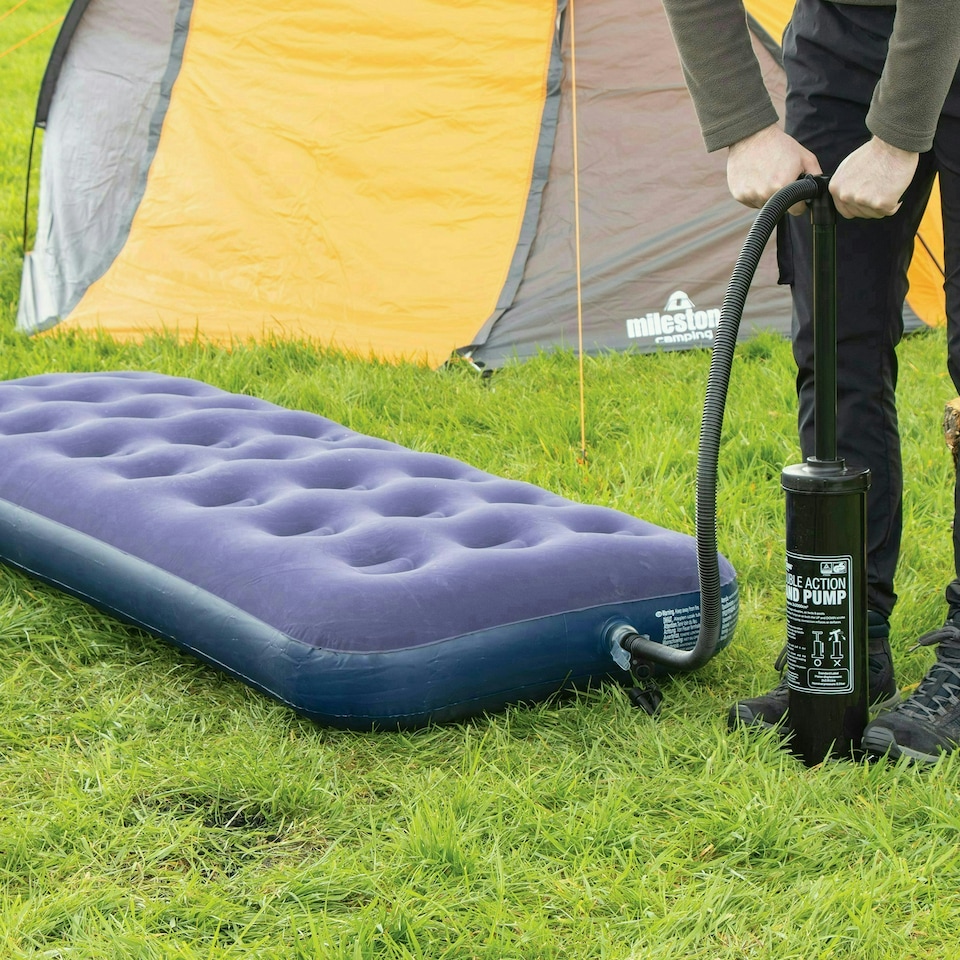image 1 of Milestone Camping Single Flocked Airbed