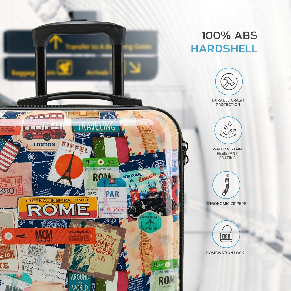 image 1 of Flight Knight Carry On Suitcase - 8 Wheel TSA Lock USB Port - Anti Crack Case Hard Luggage Approved for easyJet, Jet2, BA Multi | Worldwide | Cabin Bag