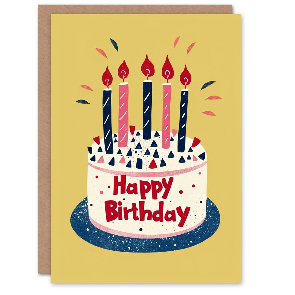 image 1 of Cake Candles Fun Colourful Classic Man Woman Birthday Card