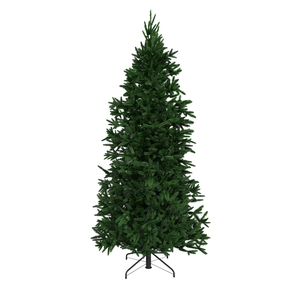 image 1 of Charles Bentley Luxury 7ft Slimline Faux Nordic Spruce Hinged Christmas Tree Green