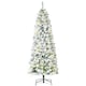 image 1 of HOMCOM 6FT Prelit Snow Flocked Christmas Tree w/ Light, Xmas Decoration Green