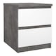 image 1 of Naia Bedside 2 drawers in Concrete/White high gloss