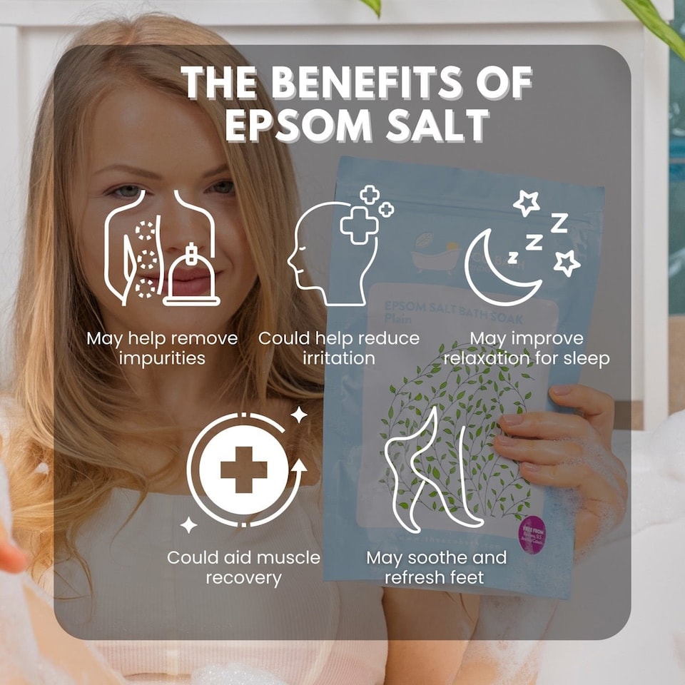 image 1 of Unscented Plain Epsom Salt Bath Soak