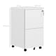 image 5 of Vinsetto 2-Drawer Vertical Filing Cabinet with Lock and 5 Wheels, Steel Mobile File Cabinet, for A4, Legal and Letter Size, Pre-Assembled Body, White
