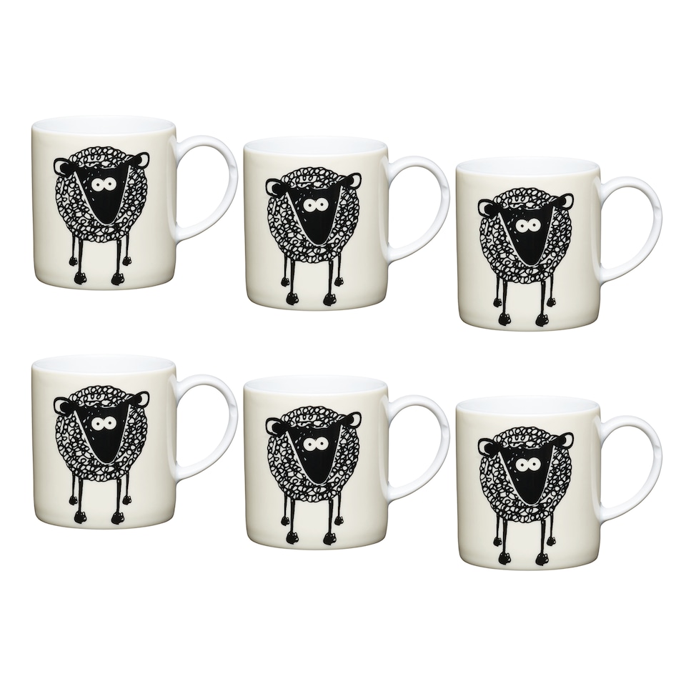 image 1 of KitchenCraft Sheep Espresso Cups Pack of 6