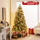 image 4 of COSTWAY 6.5FT Pre-lit Christmas Tree Artificial Hinged Xmas Tree with 909 Branch Tips