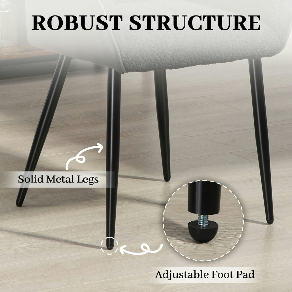image 1 of HOMCOM Accent Chair w/ Foot Pads and Chenille Fabric Arm Chair, Black