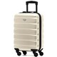 image 1 of 55x35x20cm Carry On Cabin Hard Shell Suitcase - 100+ Airlines Approved Including EasyJet (Paid), British Airways, Ryanair (Priority), TUI Cream | Cream / Black | Cabin Bag
