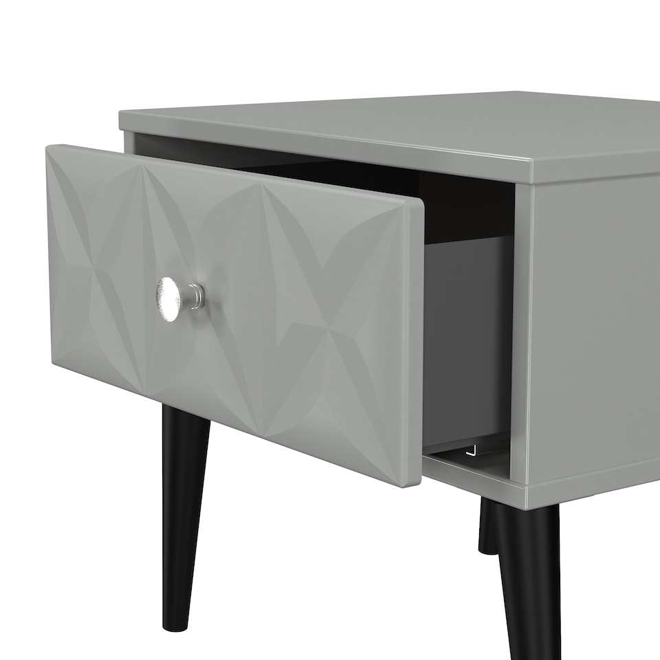 image 1 of Toledo 1 Drawer Bedside Table in Dusk Grey (Ready Assembled) | Grey | Dusk Grey