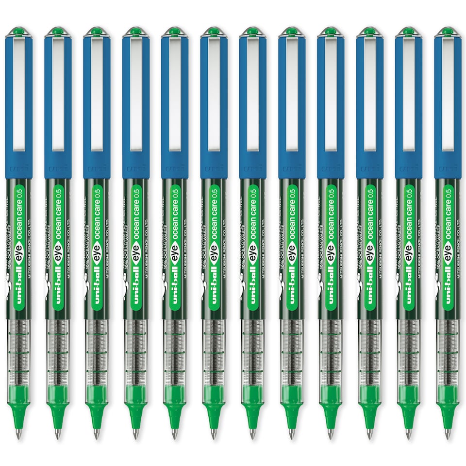 image 1 of Uni-Ball Eye Ocean Care Rollerball Pens UB-150ROP 0.5mm Pack of 12