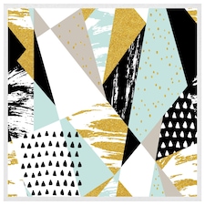 Geometric shapes & brush strokes (Picture Frame) White | M