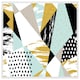 image 1 of Geometric shapes & brush strokes (Picture Frame) White | M