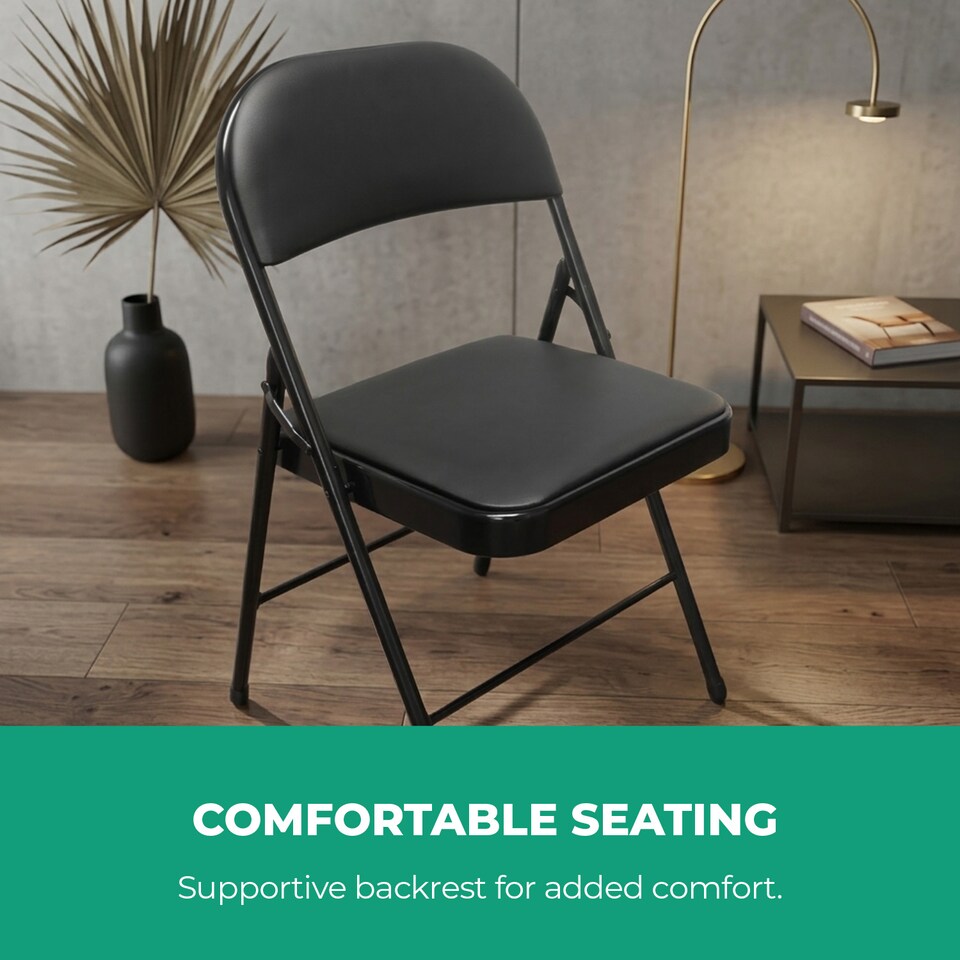 image 1 of Royalford Heavy Duty Folding Padded Chair, Pack of 2