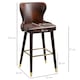 image 7 of HOMCOM Luxury Bar Stools Set of 2 with Back, PU Leather Upholstery, Brown