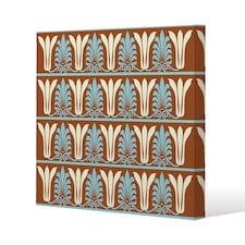 Egyptian Flower Ornament Pattern (Canvas Print) / 114 x 114 x 4cm | Multi