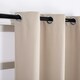 image 8 of Beige Eyelet Total Blackout Thermal Curtains - 46 x 63 Inch Drop - 2 Panel | Cream | One Size