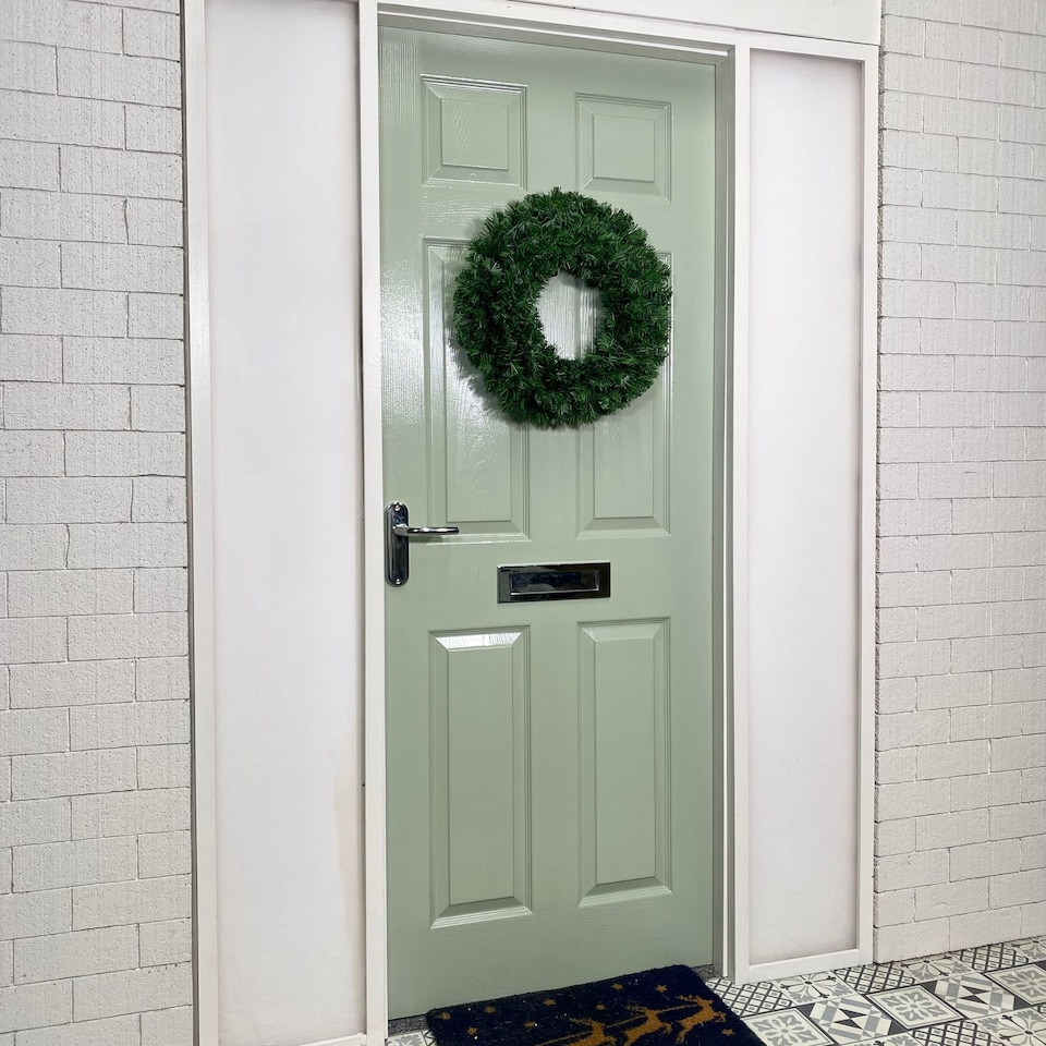 image 1 of 40cm Plain Green Canadian Pine Artificial Christmas Wreath