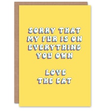 Hope My Fur Is On Everything Love Woman Cat Her Birthday Card