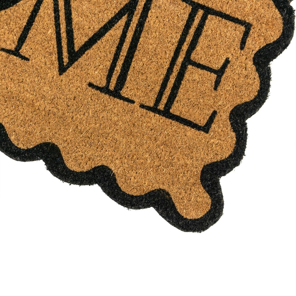 image 1 of JVL Latex Backed Coir Entrance Doormat, 40x70cm - Scalloped Home