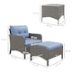 image 7 of Outsunny 5 Pieces Outdoor Patio Furniture Set Wicker Conversation Set Blue