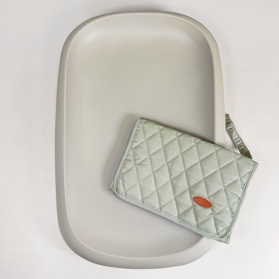 image 1 of MiniDream Baby Travel Changing Mat with Pockets & Hanging Strap - Sage