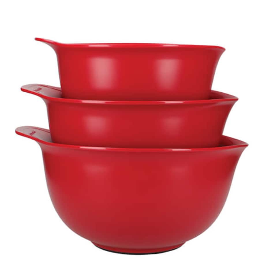 image 1 of KitchenAid Set of 3 Mixing Bowls Empire Red