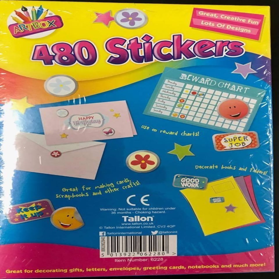 image 1 of Box of 480 Foil Assorted Stickers
