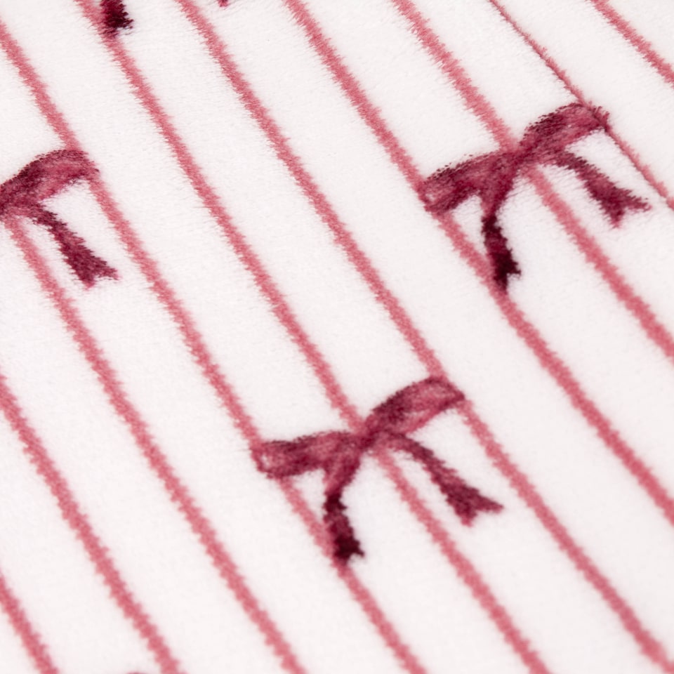image 1 of Furn Noortje Bows Sherpa Fleece Throw | Pink | Silk Pink | 1