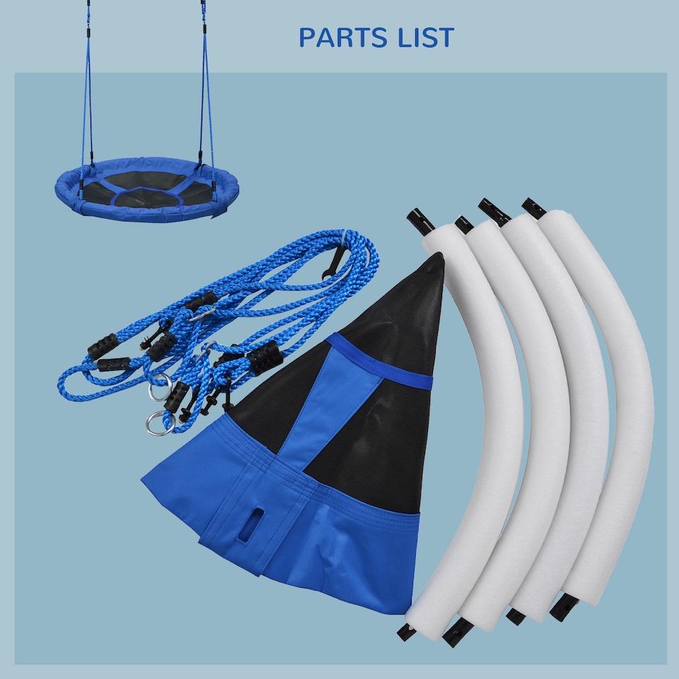 image 1 of HOMCOM Round Nest Seat Swing Kids Game Spin Rope Playground Steel Playroom