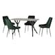 image 1 of Athens Dining Set with 4 Avery Velvet Chairs Green | Concrete Effect/Emerald Green