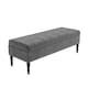 image 4 of 120cm Safar Plain Ottoman Storage Bench -Naples Shoes Bench with Black Turned Wooden Legs - Dark Grey Upholstery Footstool Storage