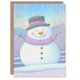image 1 of Greeting Card Cute Snowman Pastel Purple Winter Countryside Blank For Him Or Her Art Xmas Christmas Card