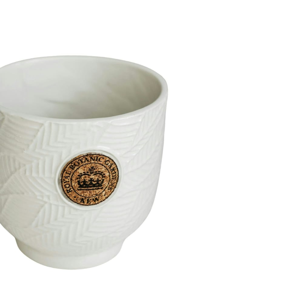 image 1 of Kew Leaf Embossed Cork Planter Black