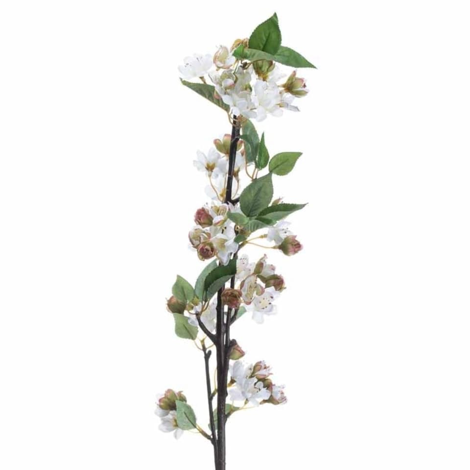 image 1 of English Blossom Branch Artificial Plant - Fabric/Plastic - L8 x W25 x H90 cm - Brown/Green/White