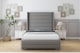 image 1 of Sloomy Sterling Pewter Dumfries Bed Frame With 50"  Upholstered Wingback Headboard 4' Small Double